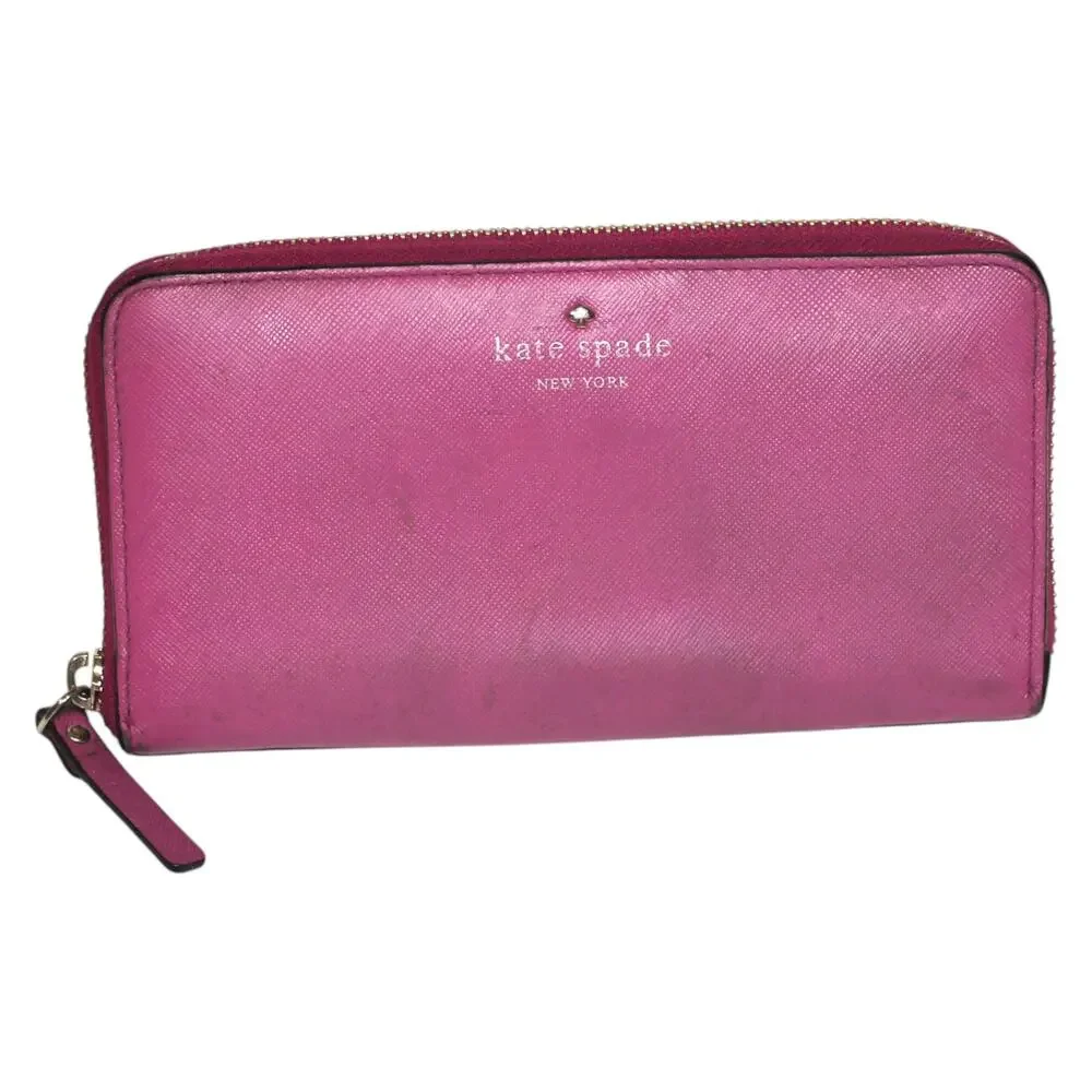 Kate Spade New York Kali Zippered Leather Wallet Pink